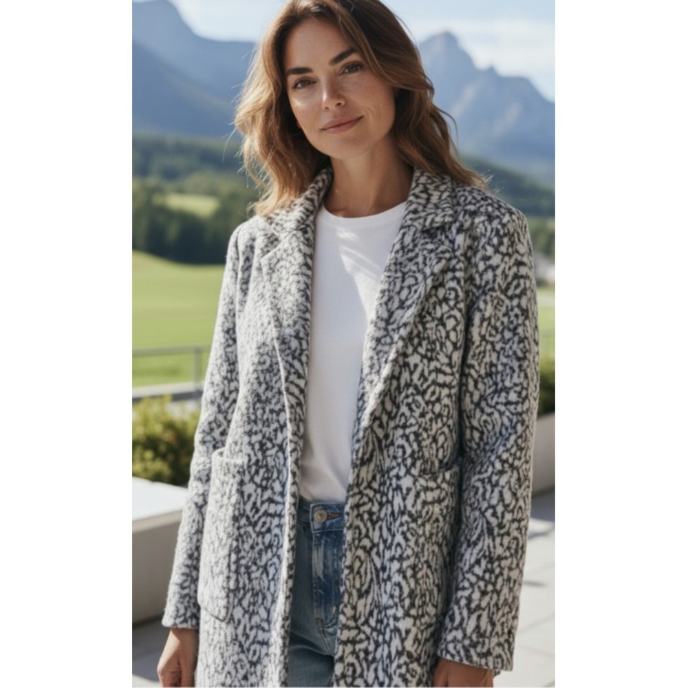 Metallic Animal Print Cardigan Roz Blazer Med Jacket Business Mother Of Bride